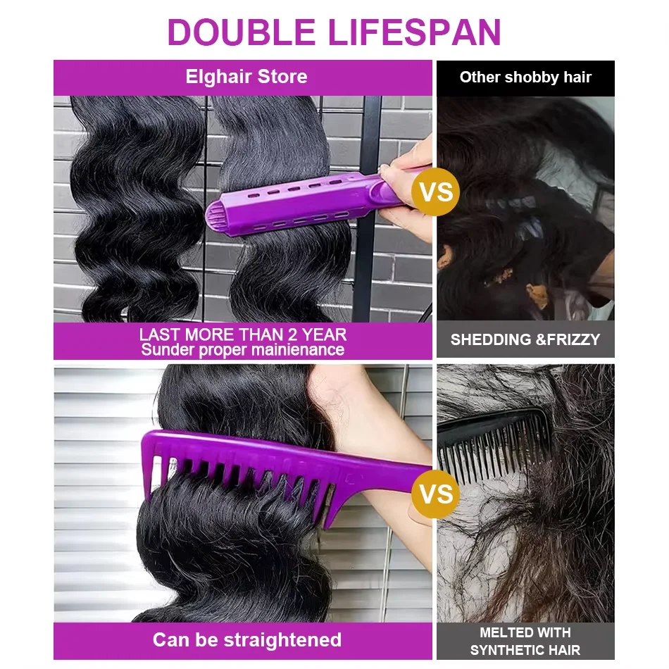 30 32 بوصة الجسم موجة 100% نسج حزم الشعر البشري وصلات شعر خام البرازيلي الطبيعي الأسود موجة المياه 2 3 4 حزمة للنساء #3