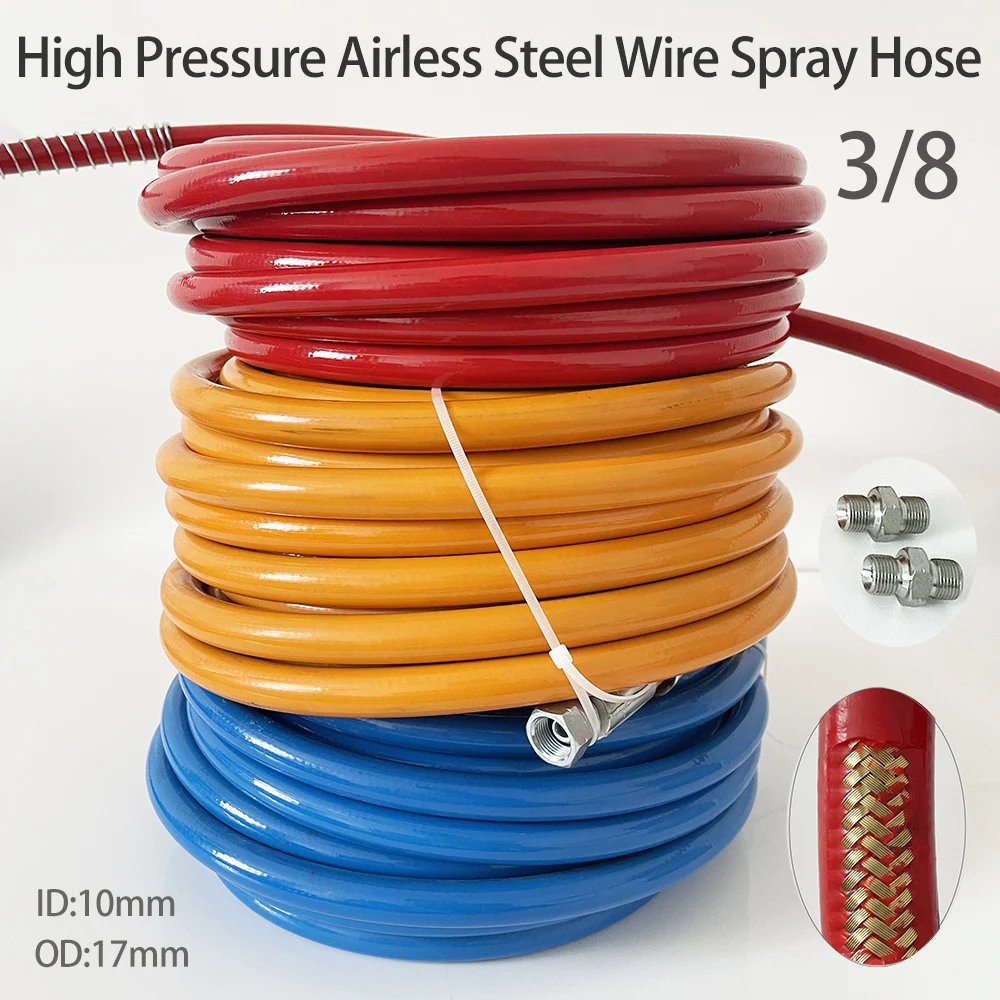 

Универсальный распылительный станок, 3/8 дюйма, внутренний диаметр 10 мм, труба для покраски шпатлевки, 0,5 м ~ 40 м, безвоздушная стальная проволока высокого давления, распылительная труба