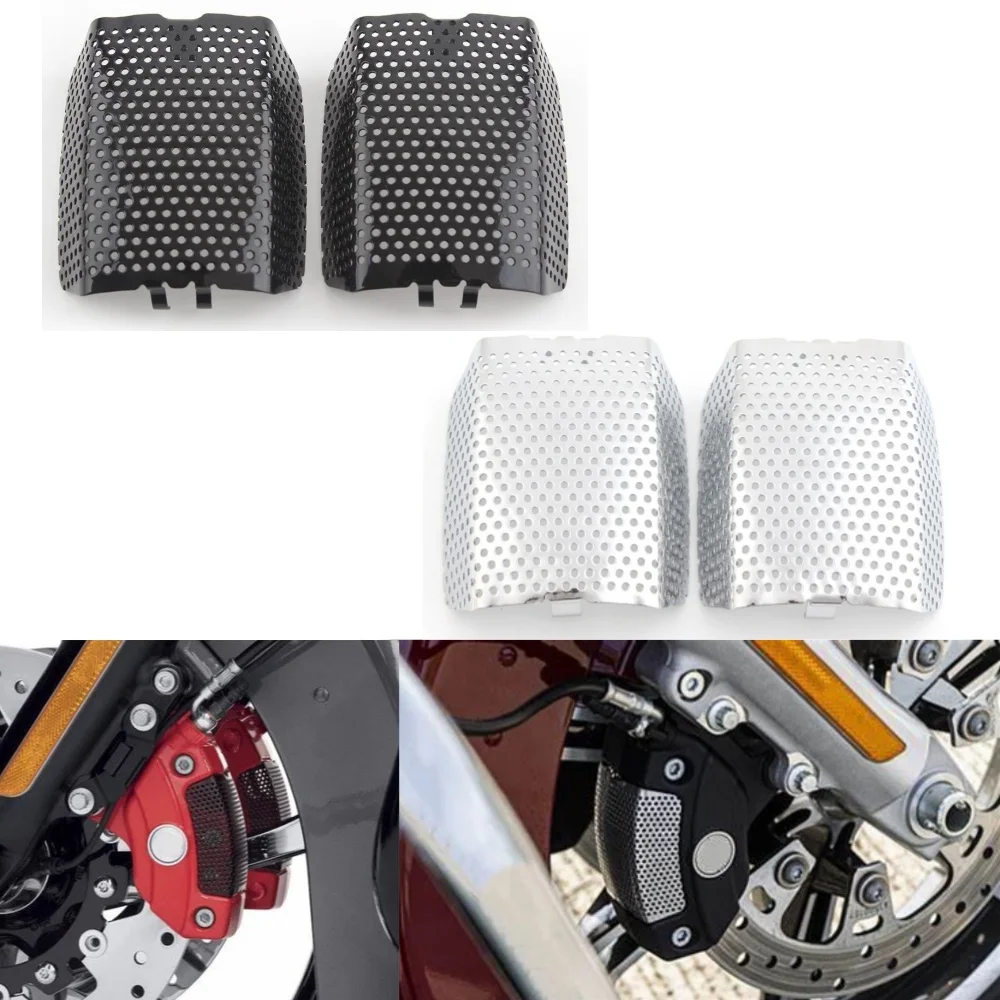 Stainless Steel Motorcycle Front Brake Caliper Cover For Harley Touring V-Rod VRSCF Road King Electra Street Glide 2006-2019