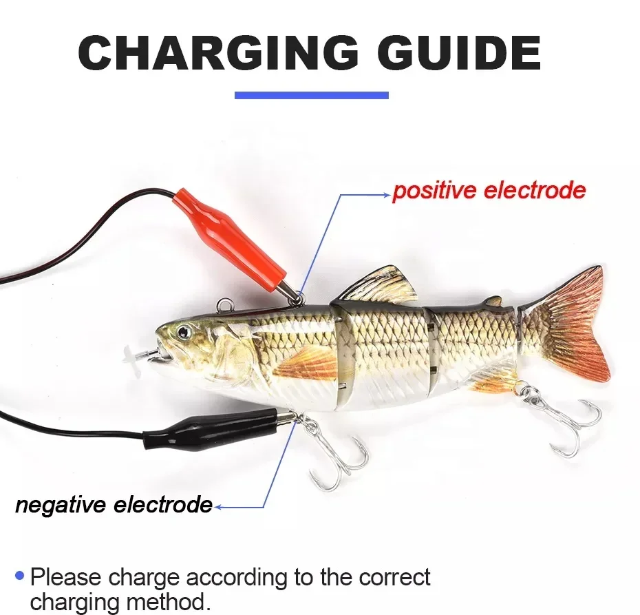 

USB Rechargeable Bait Robotic Auto Fishing Lure Propeller 130mm 42g Smart Lure Segmented