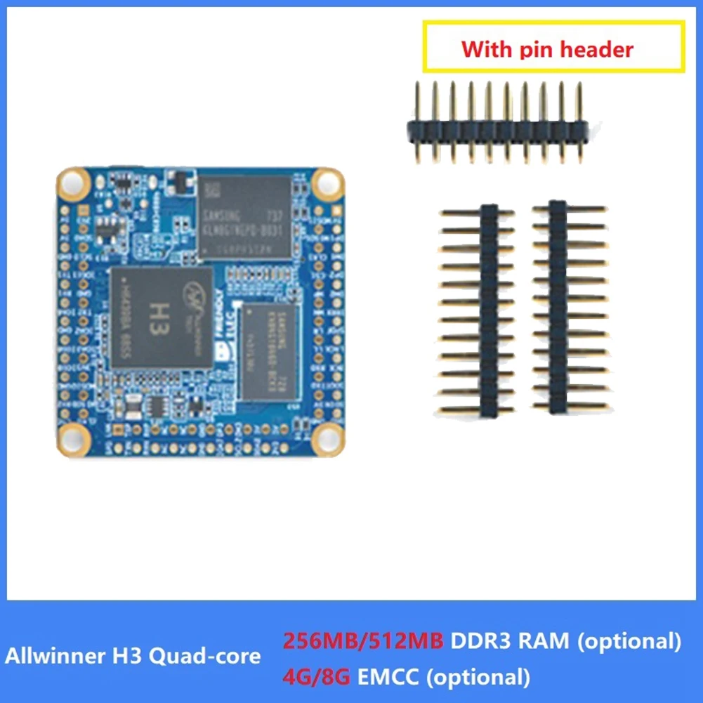Placa de desarrollo IoT UbuntuCore para NanoPi NEO Core Allwinner H3 Quad Core 256MB RAM DDR3 + 4G EMCC Mini Core Board