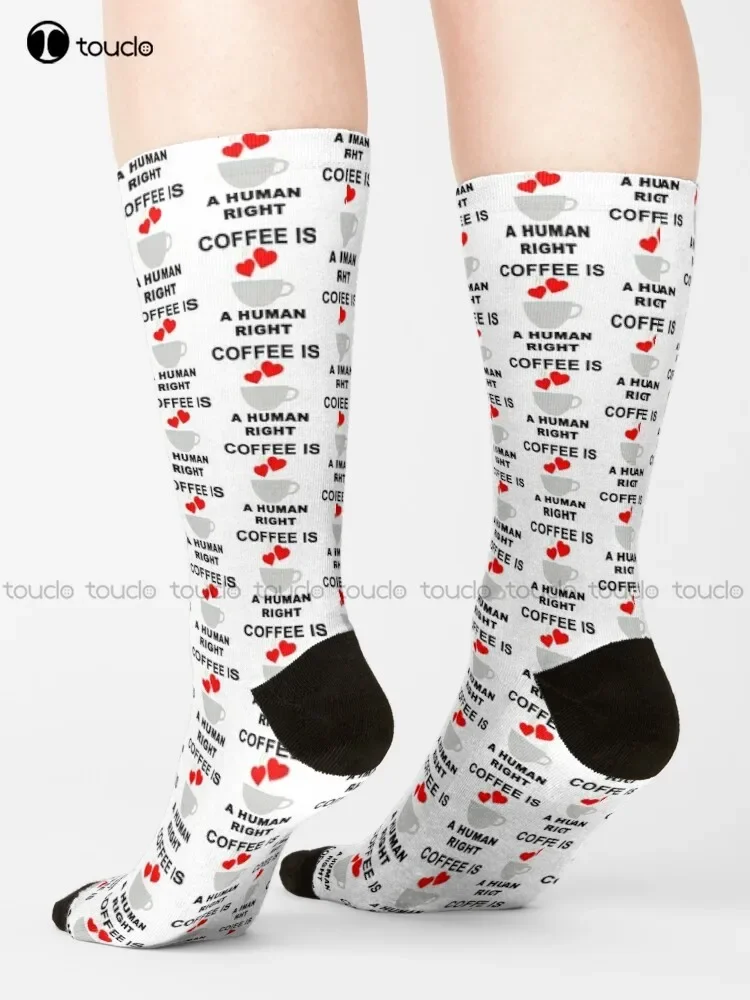 Coffee Is A Human Right Socks High Socks Women Unisex Adult Teen Youth Socks Custom Gift 360° Digital Print Hd High Quality