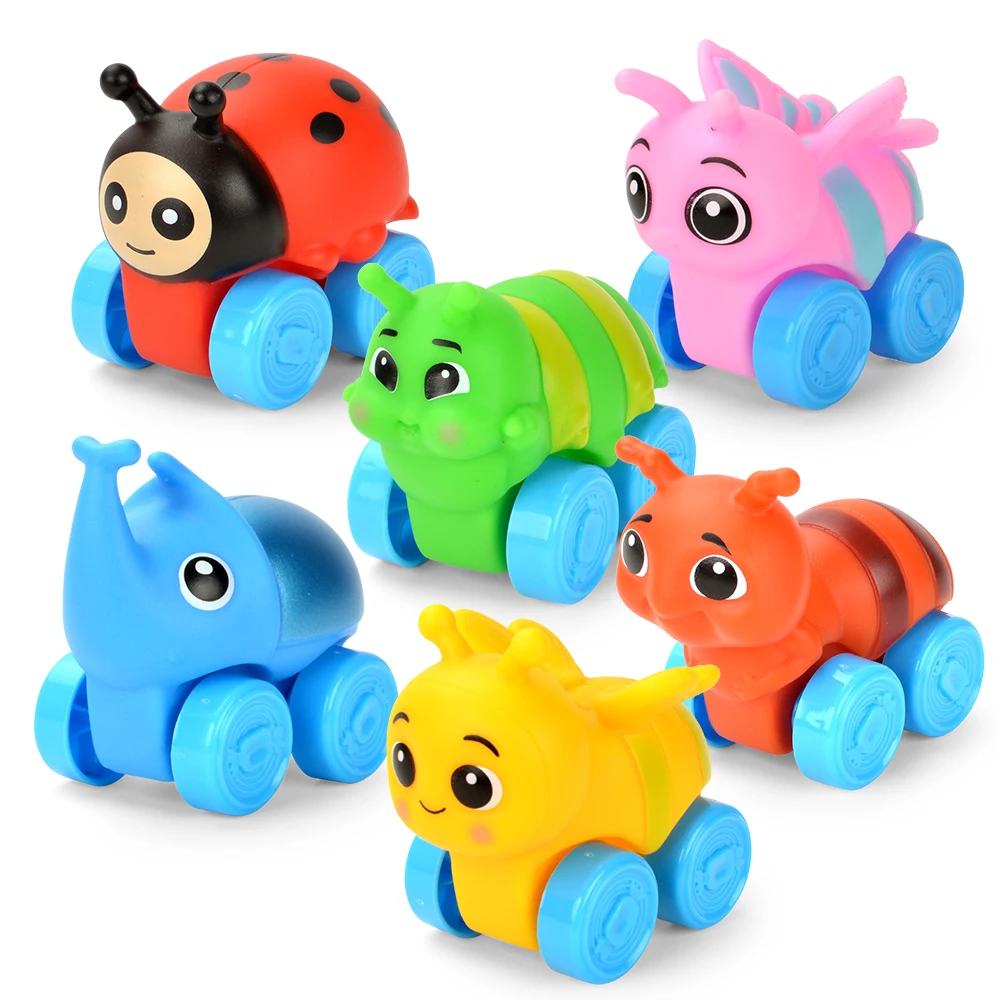 6개입 목욕 장난감 어린이 수영 놀이 물놀이 귀여운 재미있는 어린이 욕실 샤워 욕조 곤충 동물 자동차 장난감 부드러운 고무
