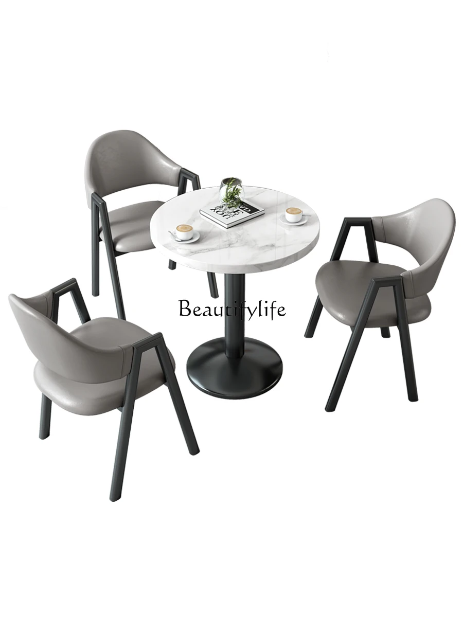 

Negotiation Reception Table and Chair Combination Office Leisure Milk Tea Coffee Shop Rental Room Home Dining Table