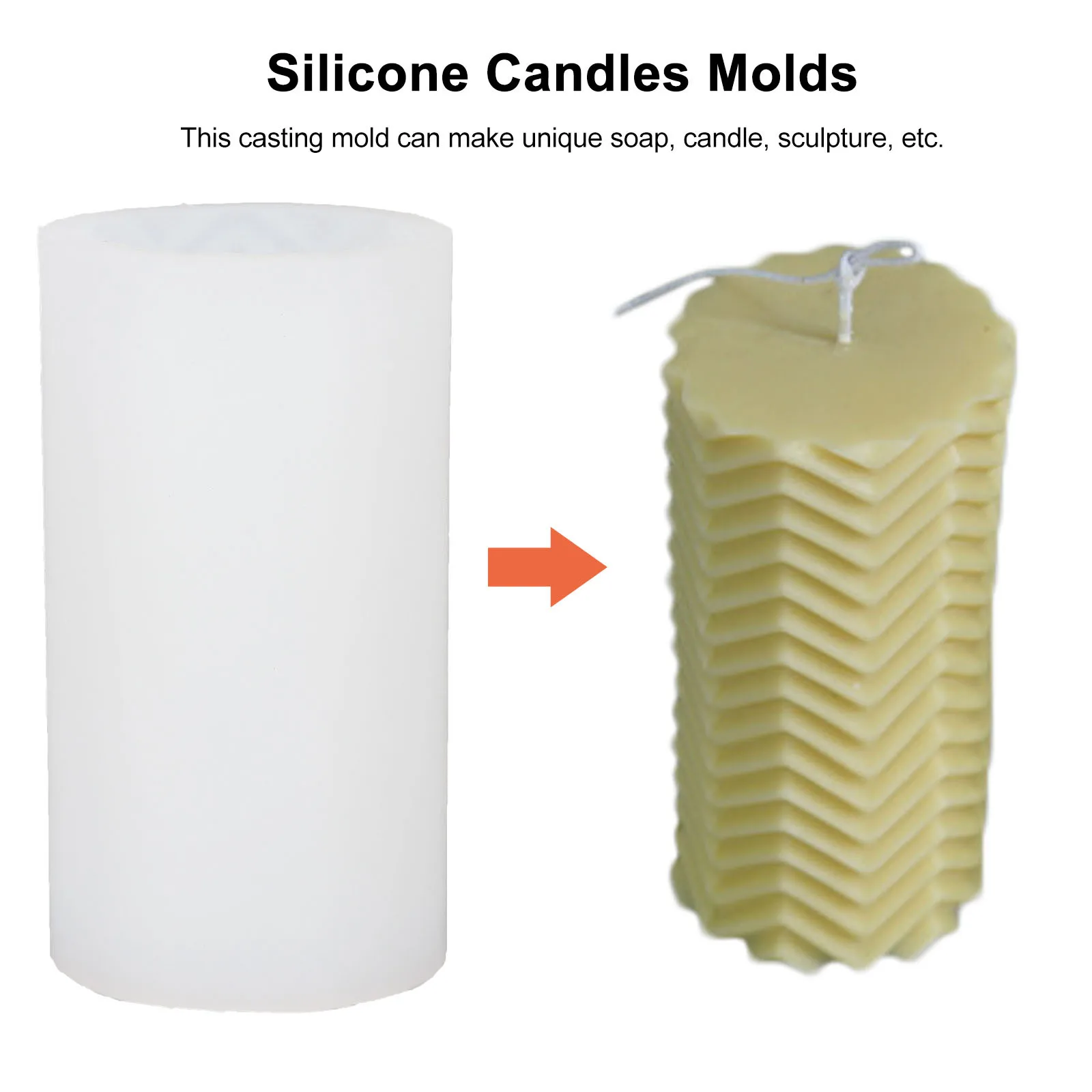 Flexible Silicone Cylinder Mold Durable DIY Mold for Scented Handmade Soap Sculpture Crafts Silicone Candles Molds