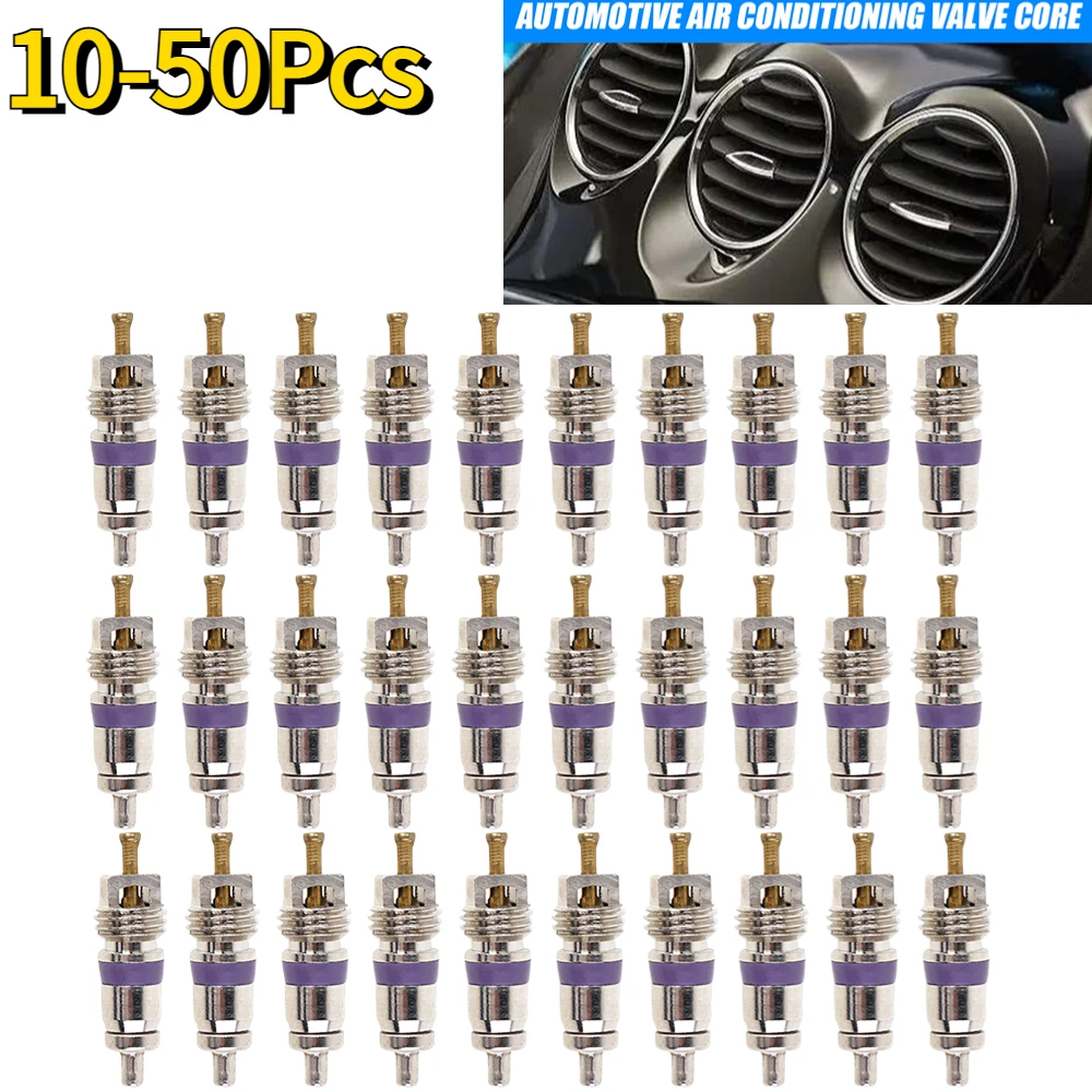 10-50Pcs A/C R134a Valve Core Automotive Car Air Conditioning Cores Needles Repair Kit Heat Resistant Vehicle Auto Accessories