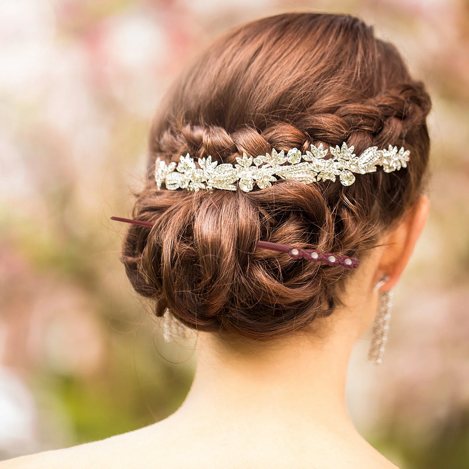 

Elegant Chinese Hairpin Vintage Red Sandalwood Hair Stick Retro Accessory Intricate Carvings Durable Material Versatile Usage