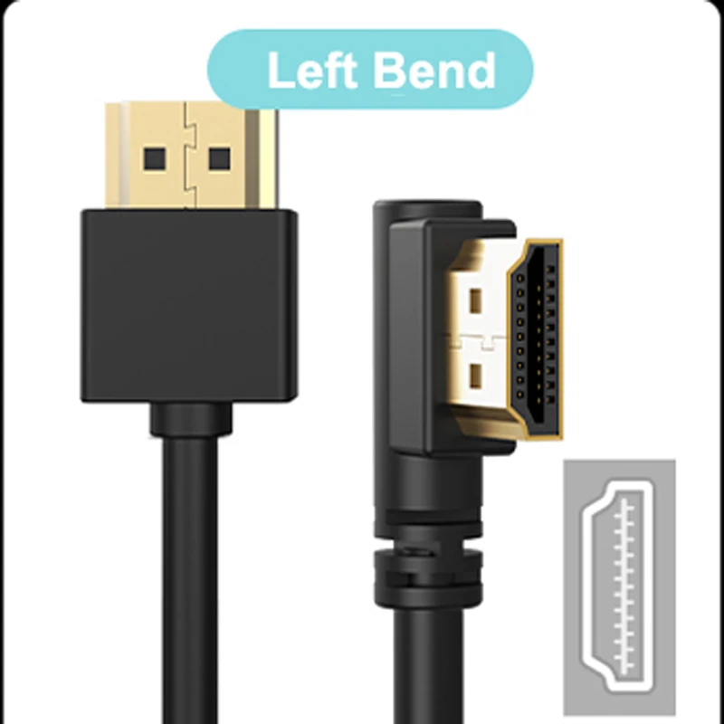 90-Grad-HDMI 2.0-Kabel – Graphen, verbessert für platzsparende Installationen | 4K-, 3D- und Aux-Kabel mit hoher Bildwiederholfrequenz, HDMI-Kabel – Detail 4