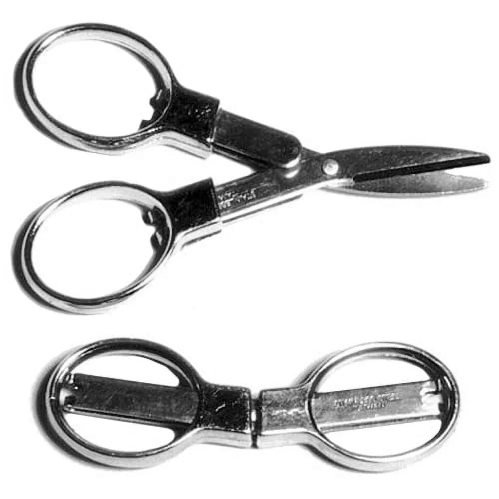 Compact Stainless Steel Folding Scissors Travel Fishing Camping Essential Lightweight Portable Durable Design Outdoor Use