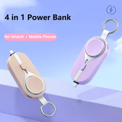 Mini Power Bank 3000mAh Wireless Charger for iWatch Apple Watch iPhone 16 15 14 13 12 X Portable Induction Charger Spare Battery