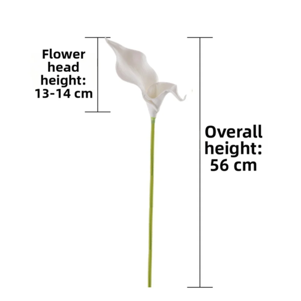 

10pcs Artificial Flowers for Coffee Table Decoration 56cm Tall Stems EVA Plastic Lifelike Calla Lily Color Options