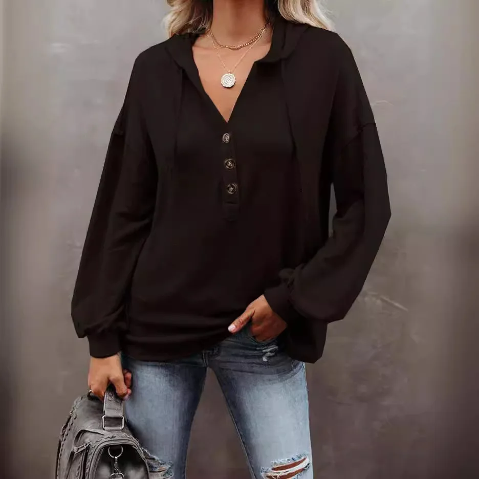 Women Buttoned Cardigan  Casual Loose Sweatshirt  Monochromatic  Fall New 9 Colors to Choose from  2024