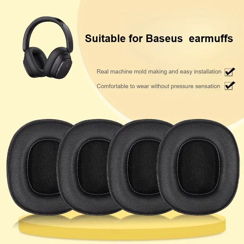 Earmuffs Suitable for Baseus H1PRO Earphone Cover Head Mounted Bluetooth H1Pro Earcup Sponge Earpads PU Leather Cover