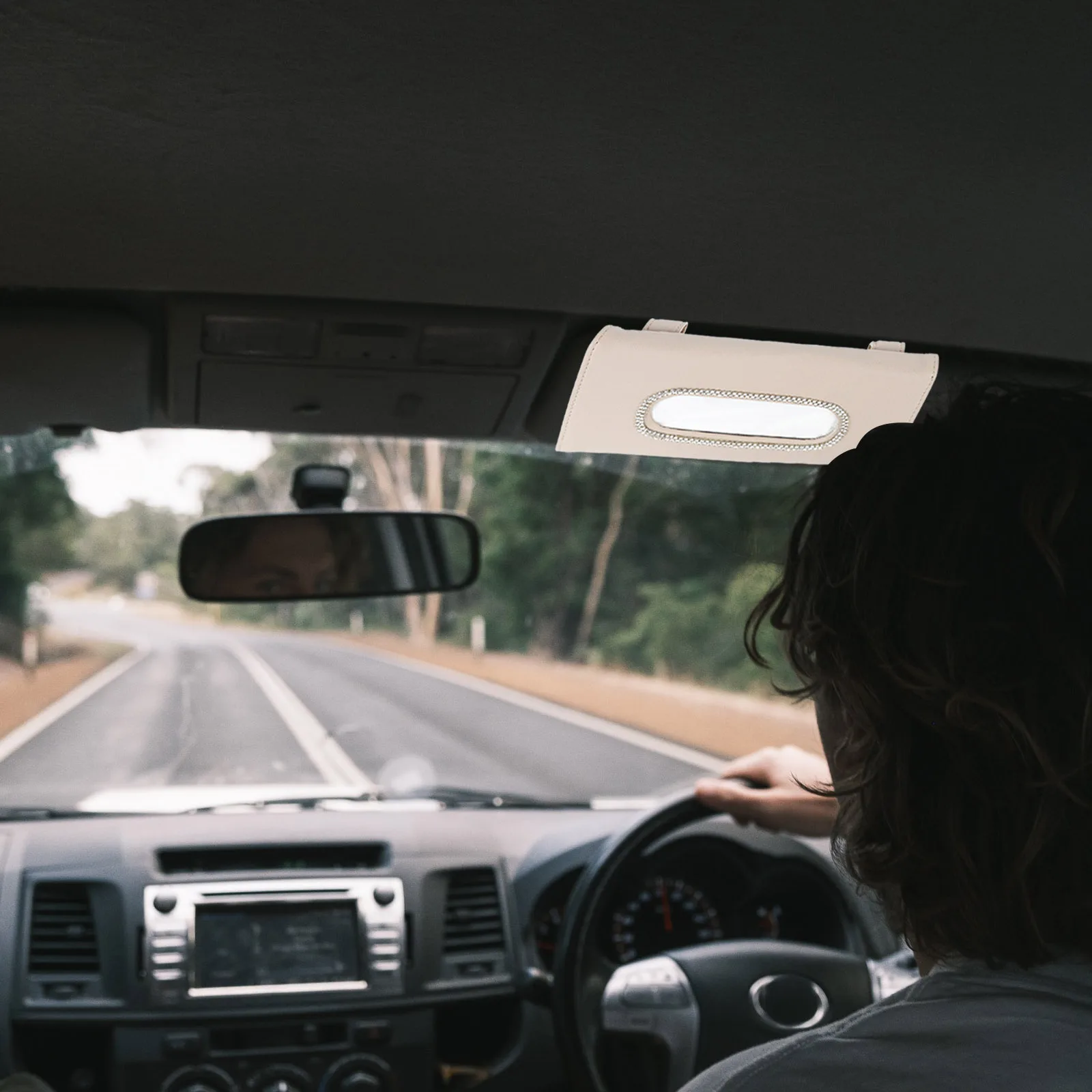 

1pc Visor Tissue Holder Napkin Box Mounted Towel Case For Seat Door Visor Space Saving Car Tissue Container Elegant