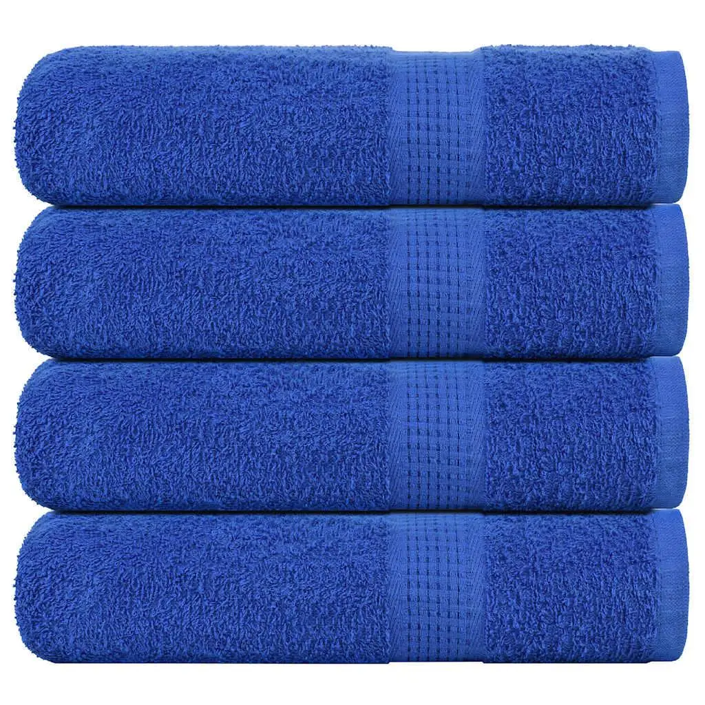 

4 Blue Cotton Bath Towel 39.4x59.1in Set