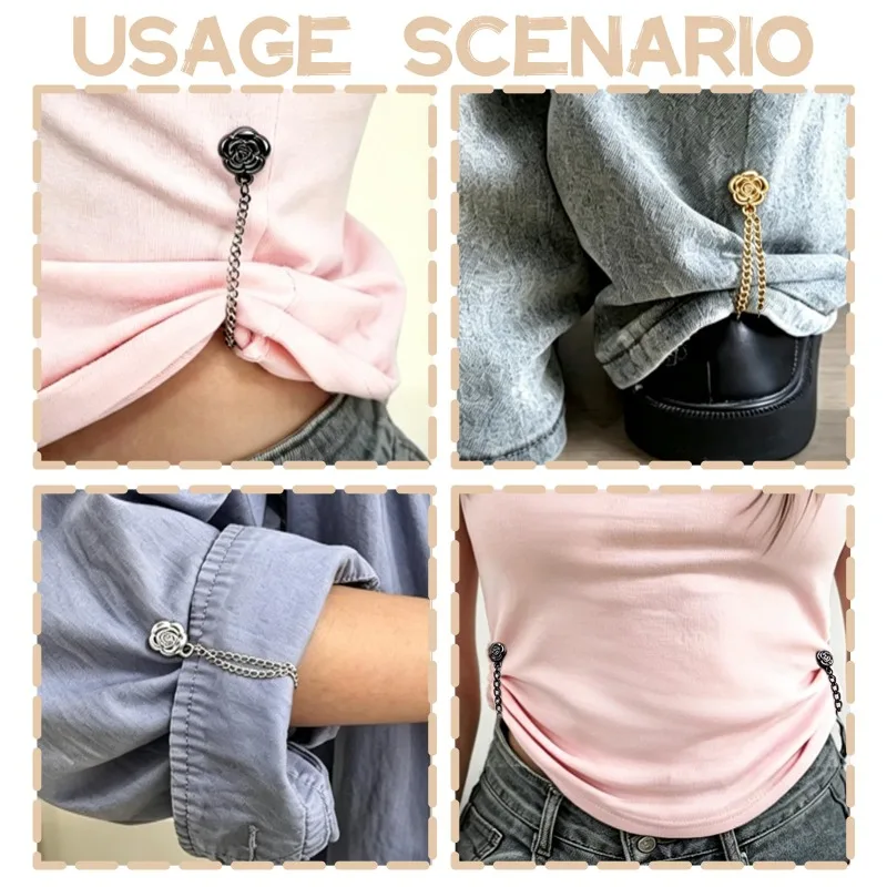 4/6Pcs Magnetic Chain Buckle - Adjustable Clothing Entrapment Magnetic Closure, Suitable for Pants, Dresses, Jackets - Clothing image 5