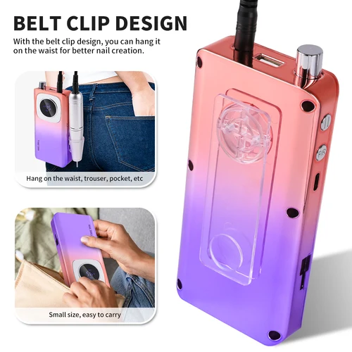 Imagen 2 del producto LIMEGIRL V4 45000RPM taladro de uñas portátil eléctrico recargable para uñas de Gel esmalte lima de uñas portátil herramientas de manicura