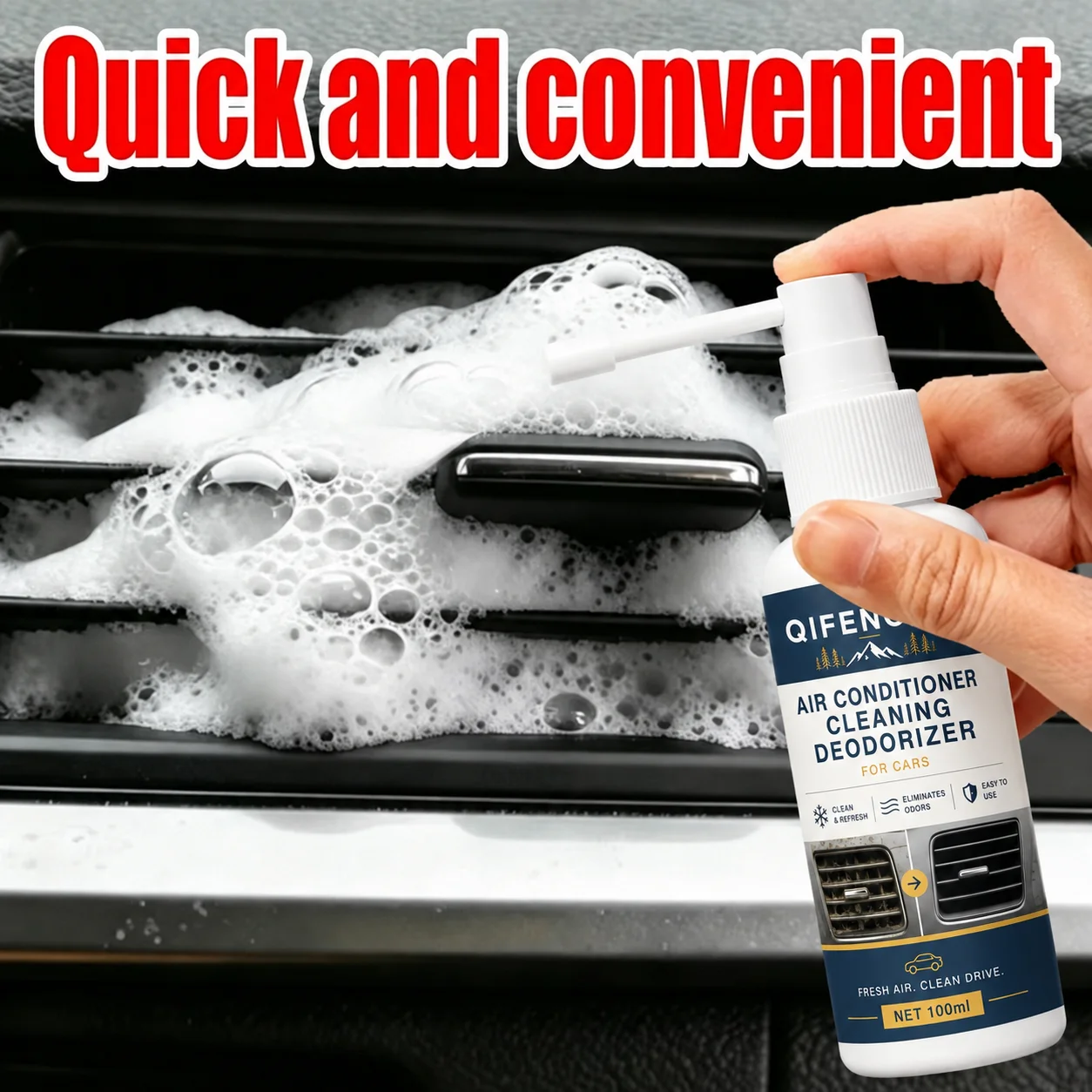 Car air conditioner cleaning spray, remove odor dust mold, summer air conditioner vent foam cleaning deodorant car