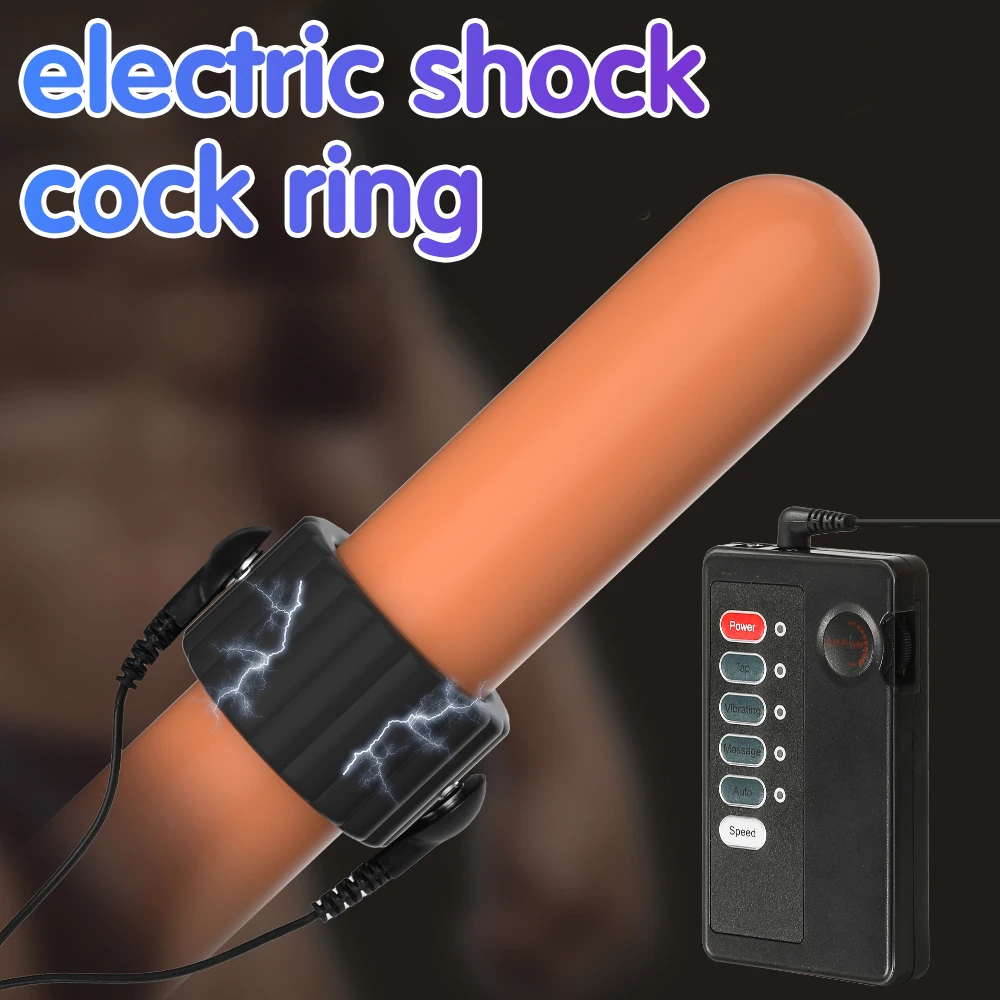 صدمة كهربائية ذكر القضيب قفل خاتم الديك الانتصاب تأخير القذف صدمة كهربائية حلقة القضيب قابلة لإعادة الاستخدام الكرة نقالة لعبة الجنس
