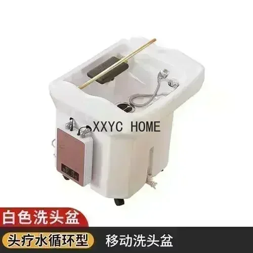 Head Therapy Water Circulation Bed Fumigation Spa Machine Beauty  Barber Shop Movable with Water Tank Shampoo Basin