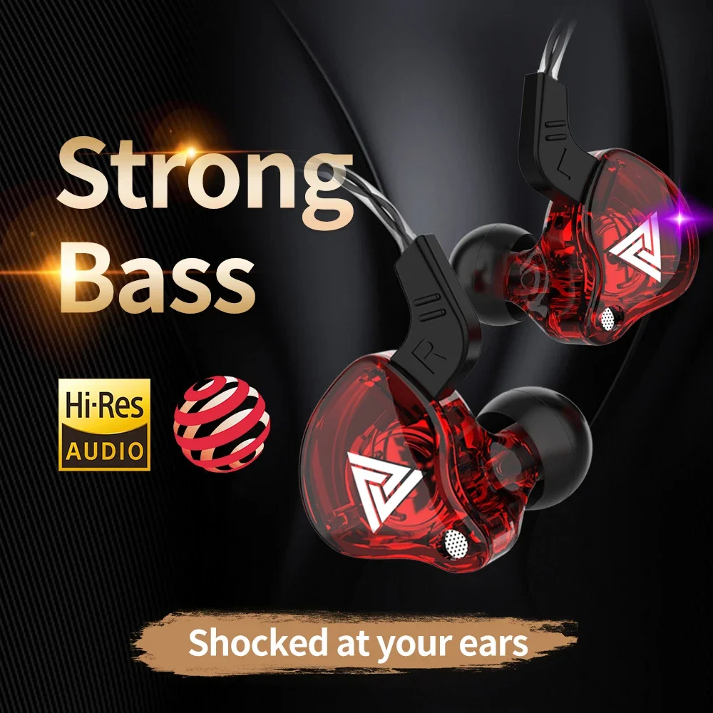 

QKZ AK6 Copper Driver Earphone HiFi Wired Earphones Race Sport Headphone Bass Stereo Headset Music Earbuds 3.5MM In Ear With Mic