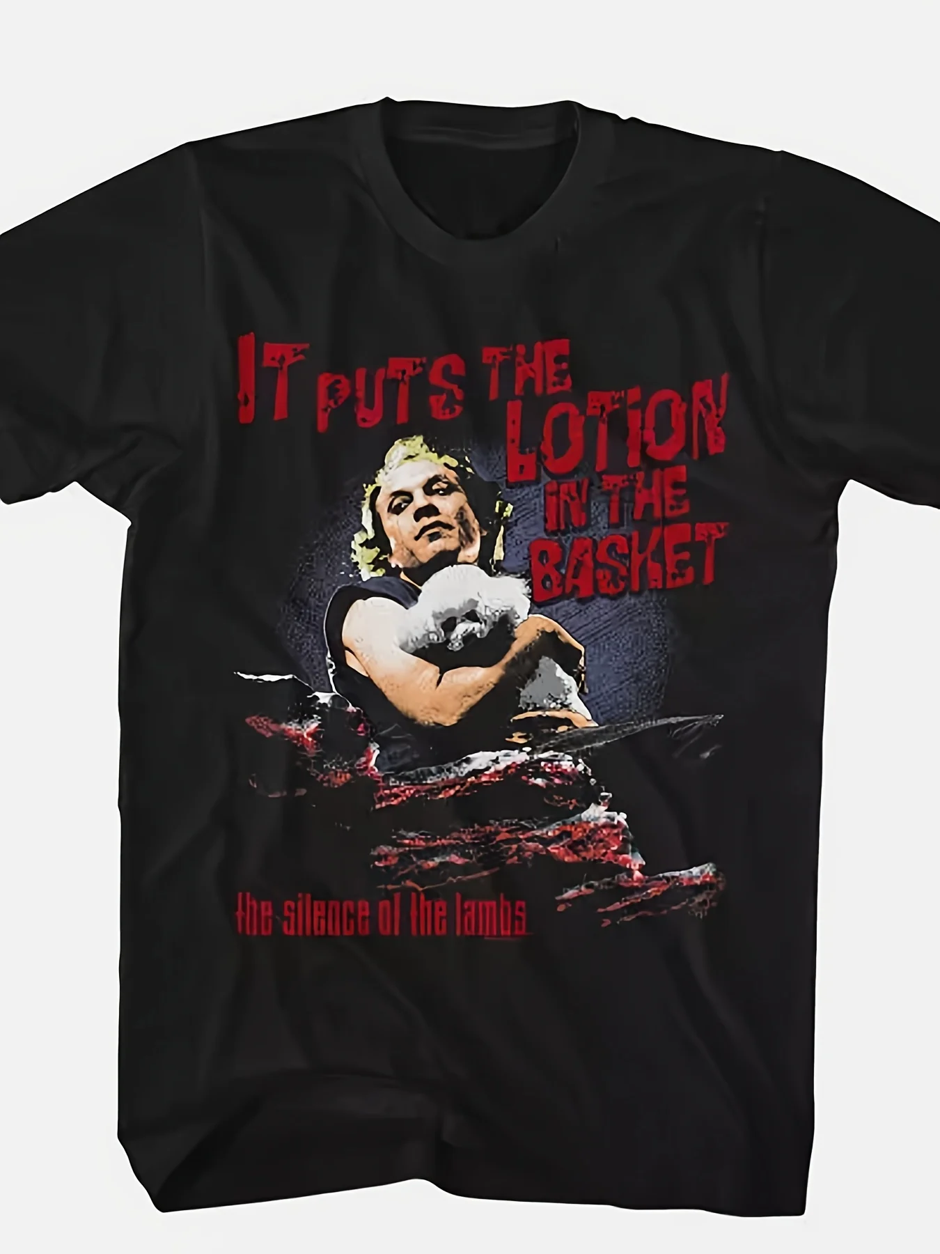 Herren-T-Shirt mit Filmthema „Silence of The Lambs“, Hannibal Lecter, roter Text, Zitat-Stil, schwarze Baumwolle, Freizeitkleidung