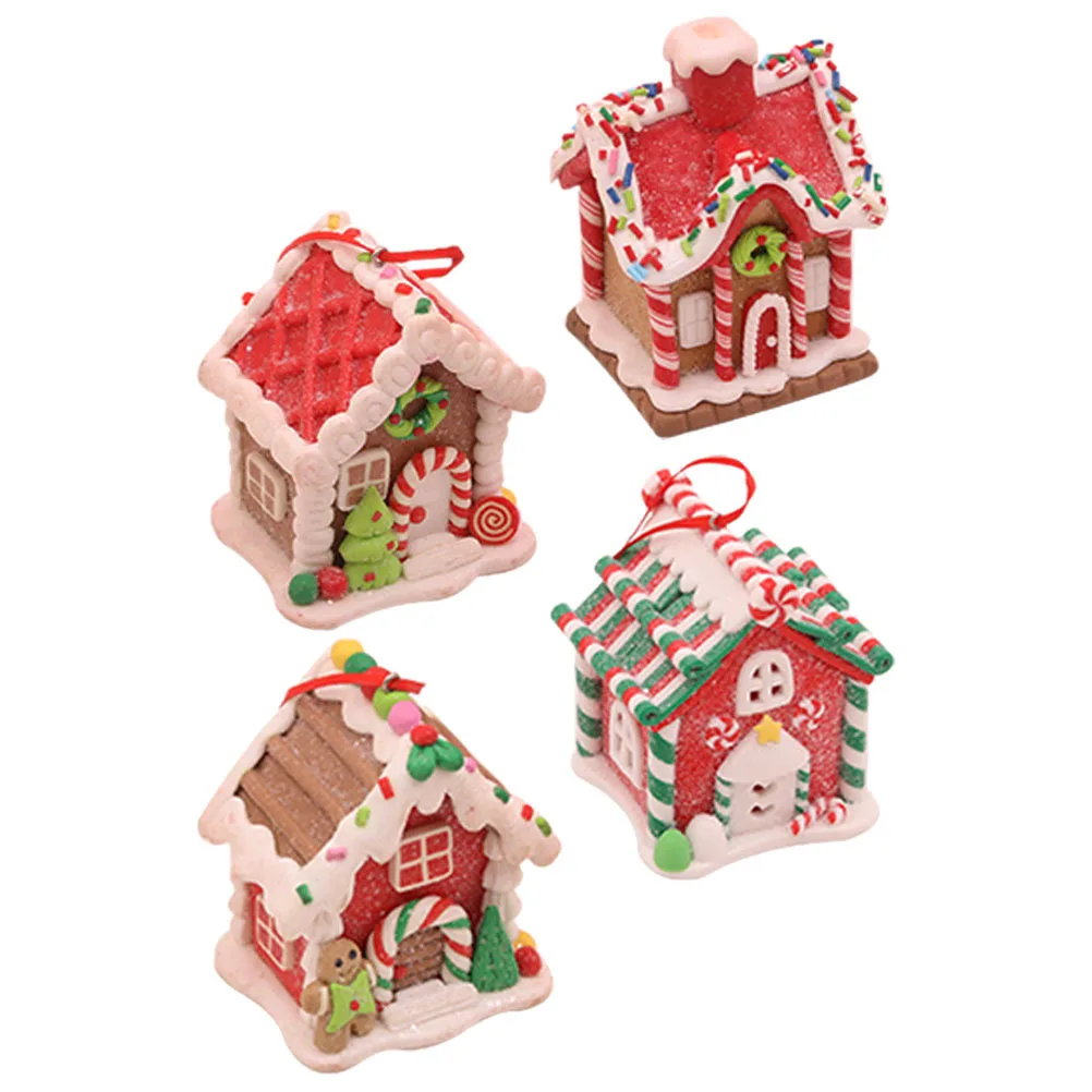 

4 Pcs Christmas Outdoor Decorations Gingerbread Table Centerpiece for Tree Hanging