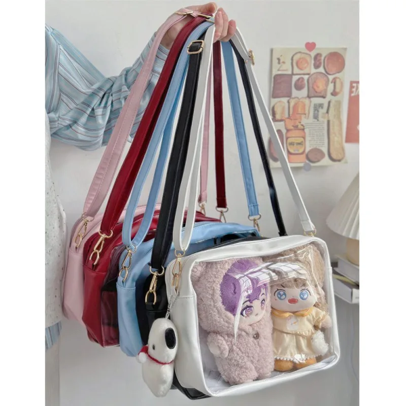 

Y2k Sheep Dog Bag PU Itabag Crossbody Bag Japan Instagram Girl College Student Transparent Large Capacity Versatile Shoulder Bag