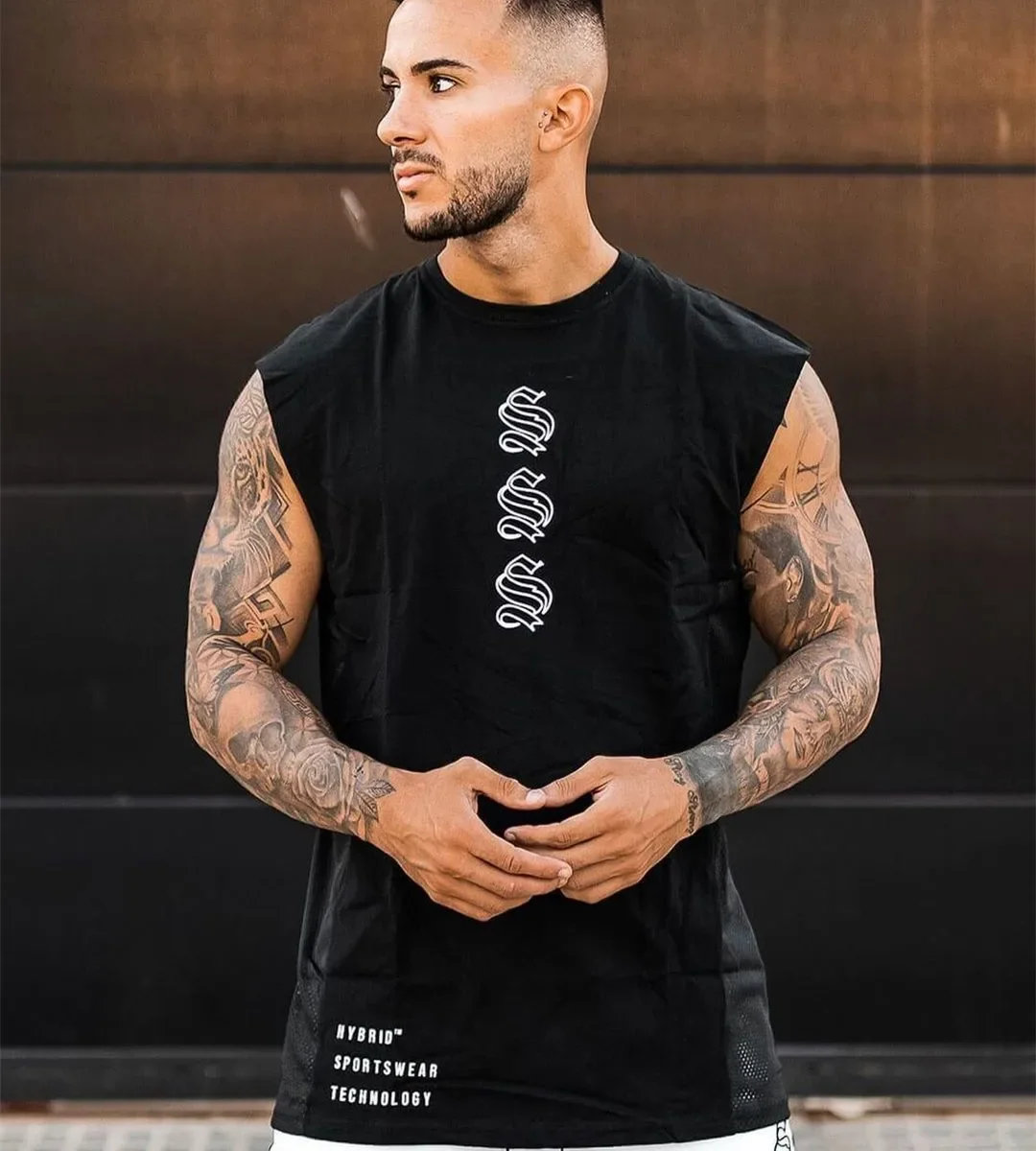 summer Fitness loose men tank top cotton sleeveless t-shirt New fitness clothes basketball training vest men sport undershirt