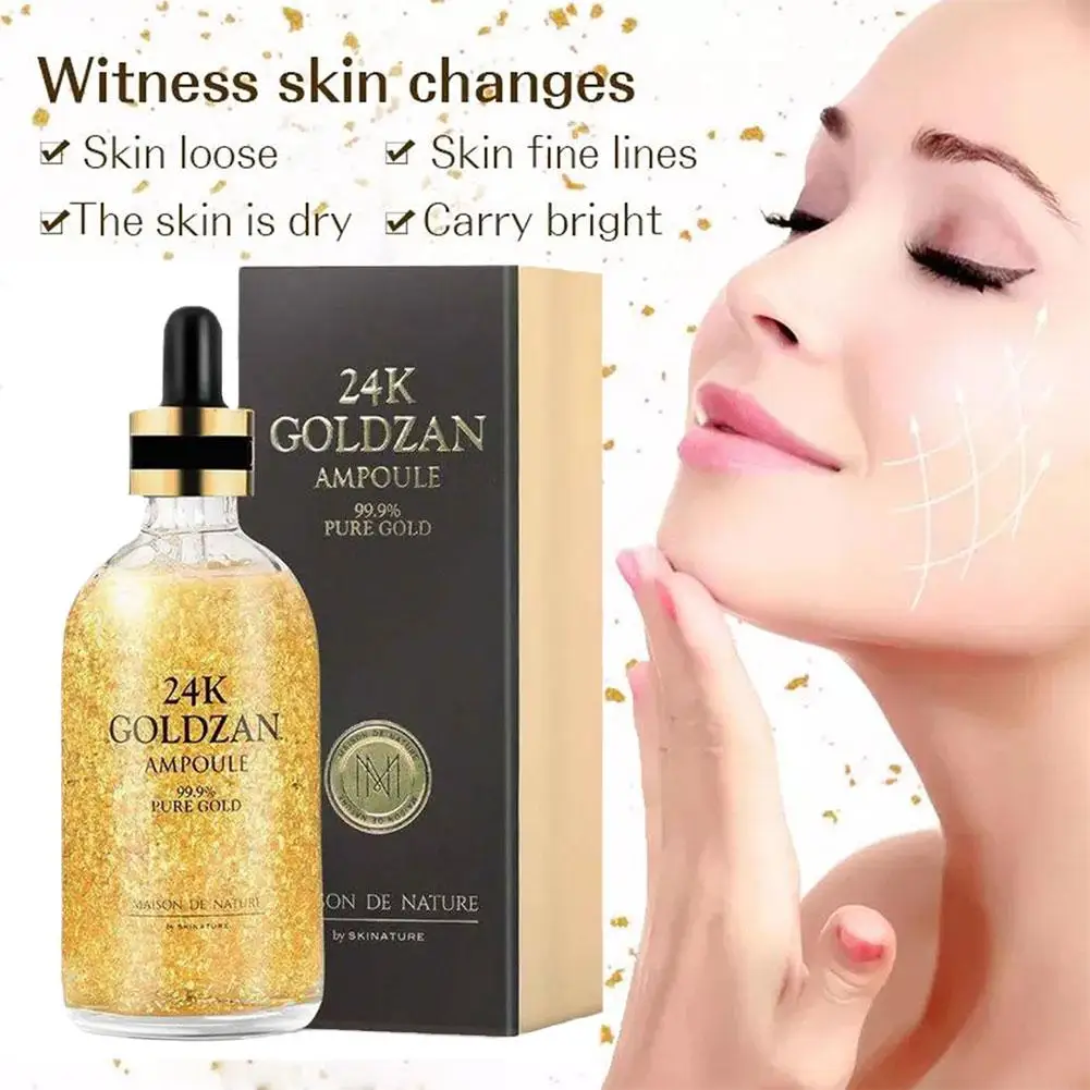 24K Gold Hydrating Essence Moisturizing Anti-aging Snail Face Anti Cream Wrinkle Solution Brightening Serum Shrinking Serum S7M8