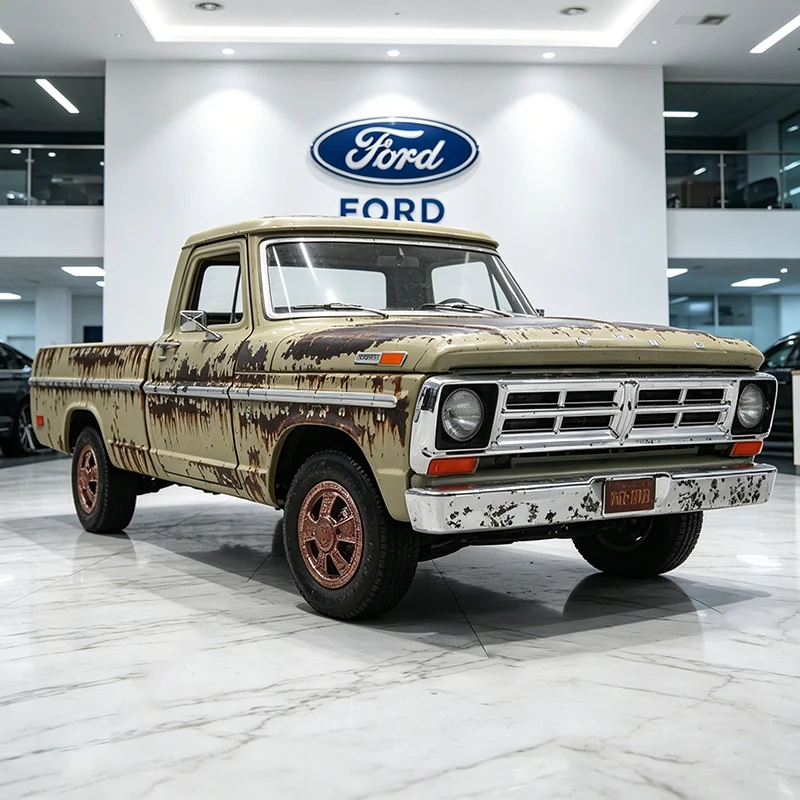 Carrinho de Metal Ford F100 Pickup 1972 Escala 1:24 - Miniatura Colecionável para Presente
