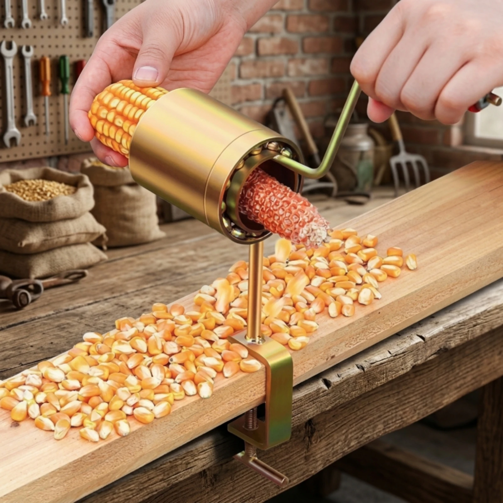 Corn Sheller with Table Clamp User-Friendly Corn Sheller Tool Portable Compact for Home Cooks, Kitchen