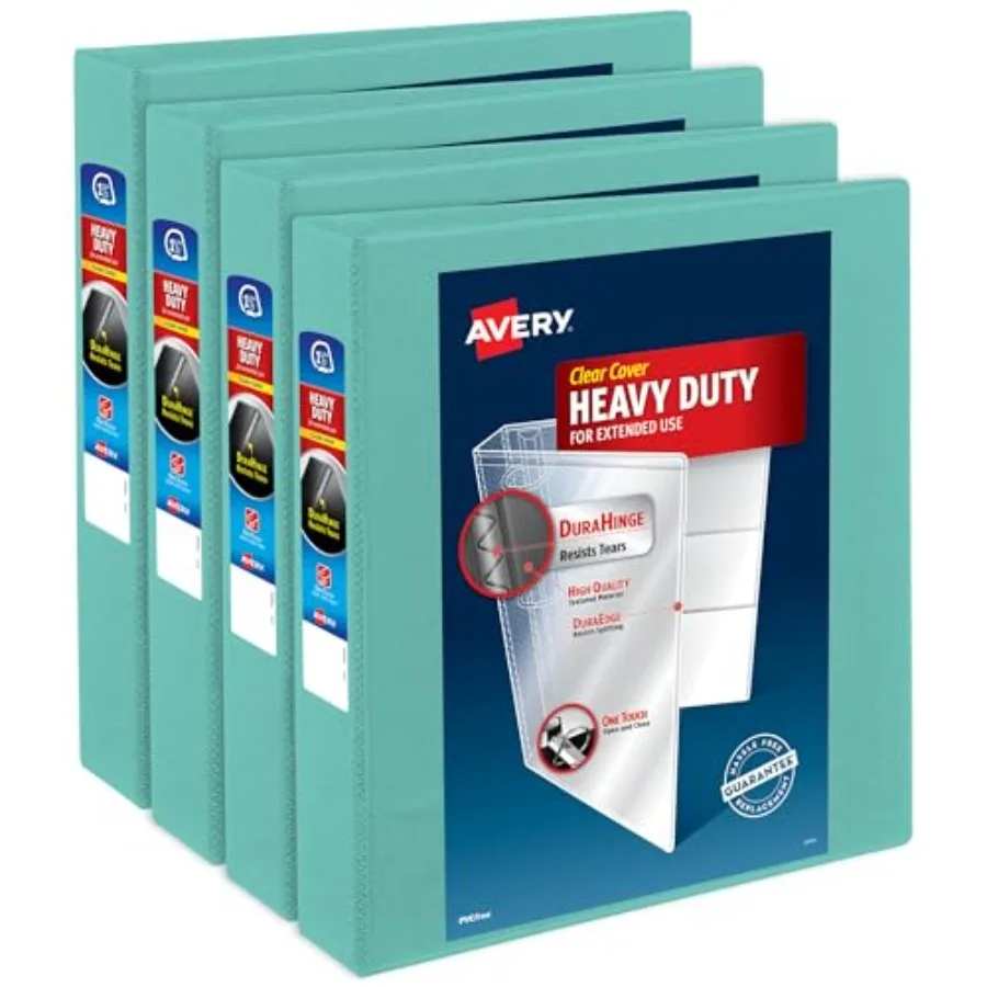 

Heavy-Duty View 3 Ring Binder 1.5 Inch EZD Rings Great for Portfolios Office School Notebooks and More 4 Mint Binders 4-Pack of