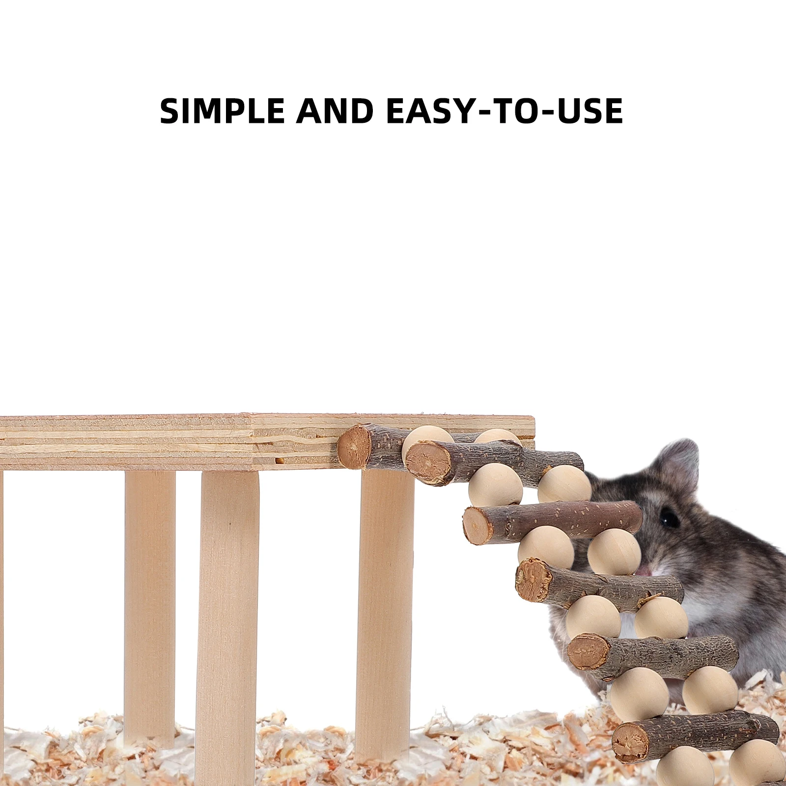 

Wooden St Board Hamster Loft Climbing Toys Ladder Cage Shelter Squirrel Supply Safe Durable Playing Platform Pet Supplies