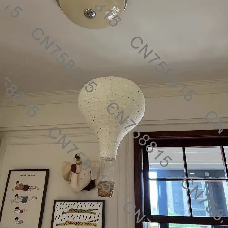Home Decoration Balloon Lampshade Pendant Shooting Props，Nordic Ins Children's Room Handmade Fabric Hot Air Balloon Pendant