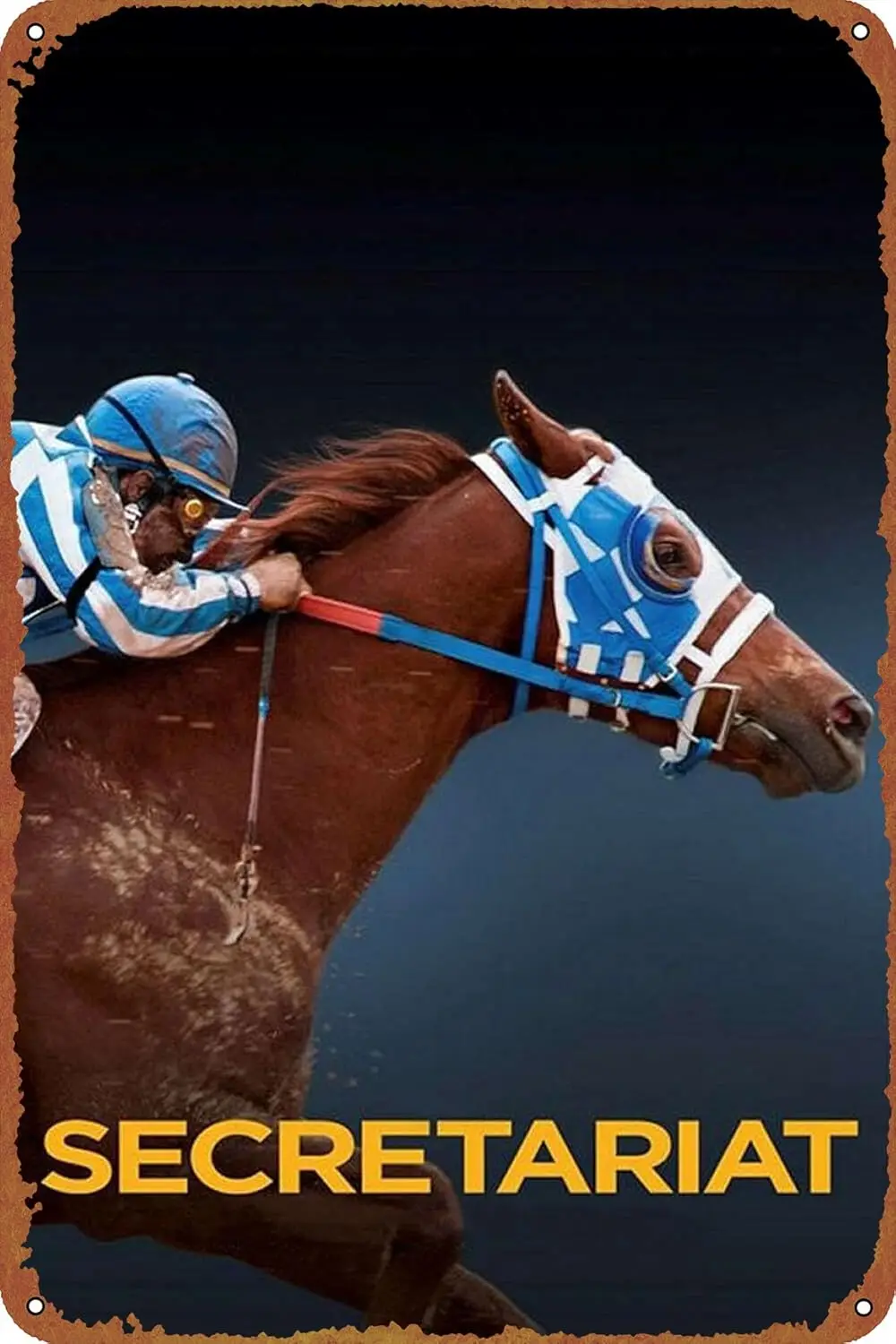 Secretariat Poster Metal Signs Vintage for Home Bar Swimming Pool Beach Farmhouse Garden Outdoor Funny Wall Decor, 12x8 Inc sign