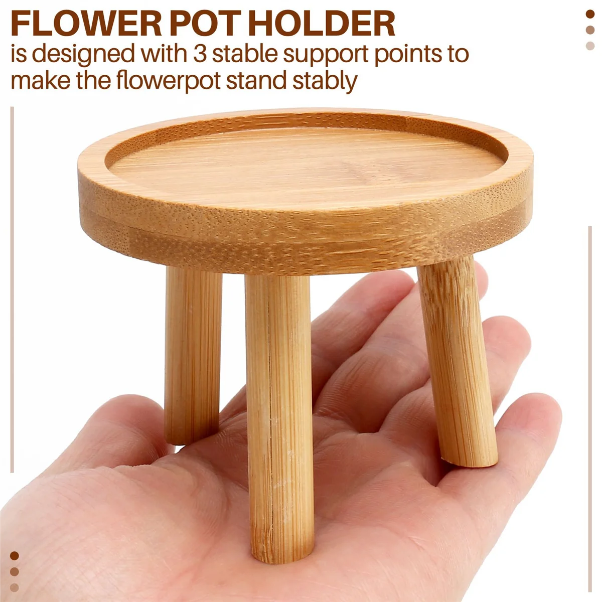 Supporto per piante in legno supporto per Base per vaso di fiori sgabello alto balcone mensola per fiori rotonda succulenta per interni ed esterni
