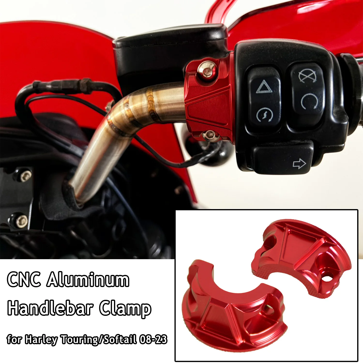 

Зажим для окуня мотоцикла, черный руль, главный цилиндр тормозной муфты, зеркальный зажим, крышка, монтажный кронштейн для Dyna Softail 2008-2023