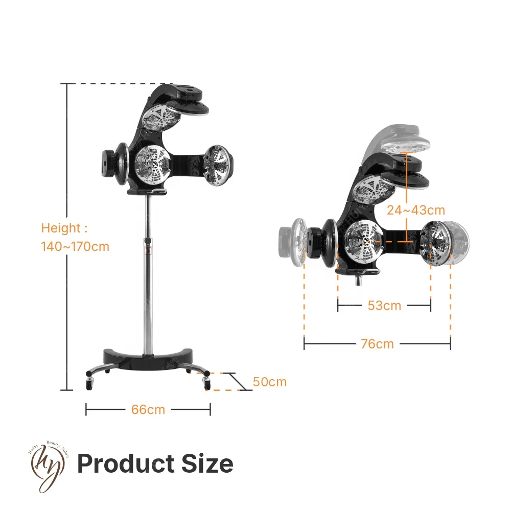 Coofull Customized Professional Metal Quick Heating Rotating 360 Degrees Hair Dryer for Bedroom Use Standing Hair Processor
