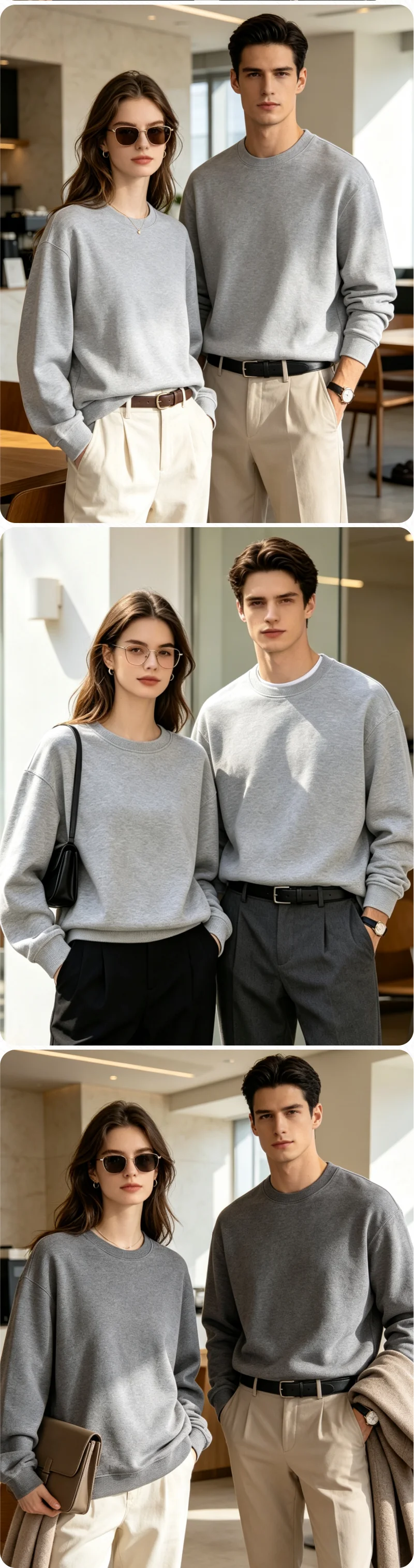 Individuelles Logo Old Money Rundhals-Sweatshirt Unisex Baumwollmischung Pullover Personalisierter Druck Stickerei Business Casual Arbeitskleidung – Detail 4