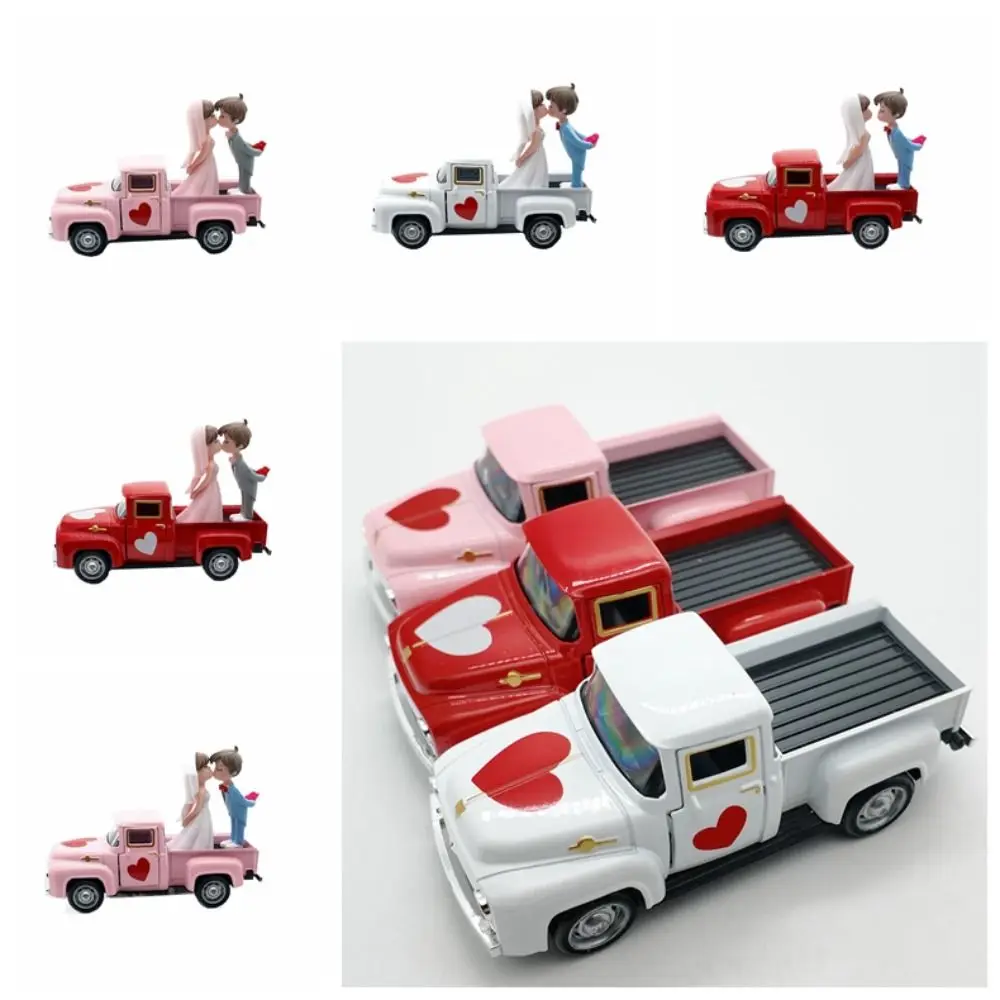

With Couple Doll Valentine’s Day Truck Decor Heart-Shaped Statue Mini Car Ornament Collectible Figurines