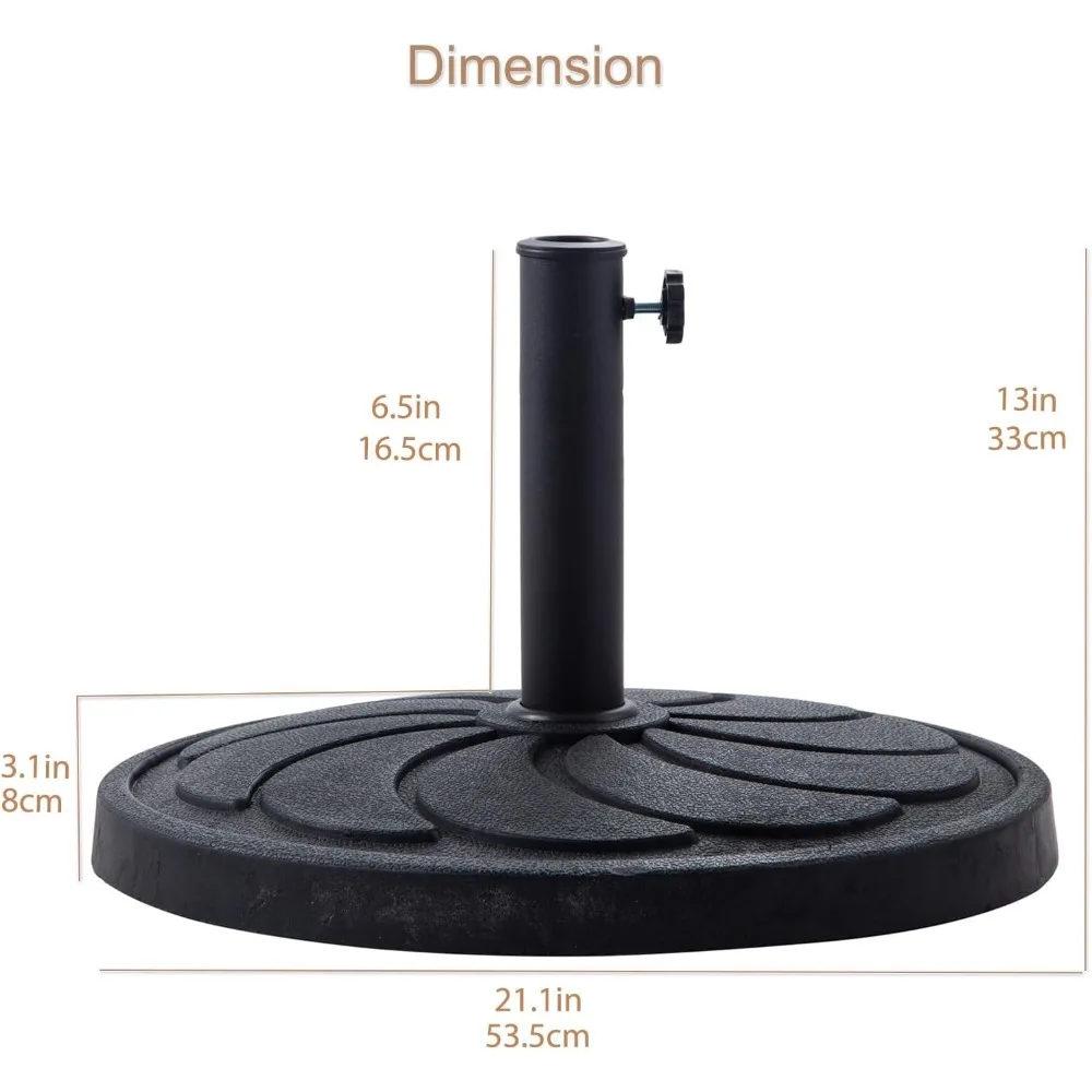 40 lb Round Heavy Duty Round Base Stand for Outdoor Patio Market Table Umbrella, Black