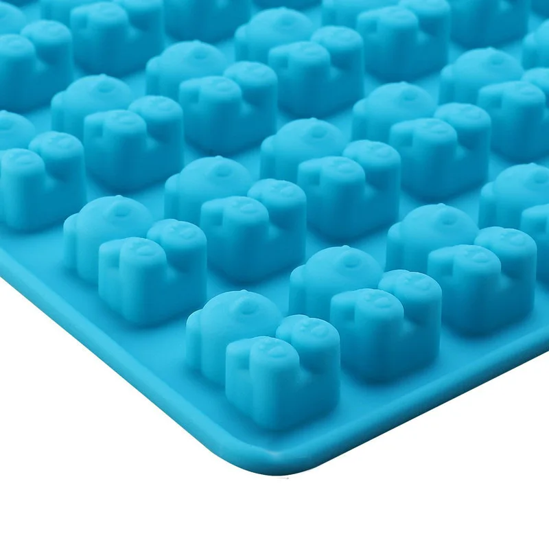 GUNIBear-Moule à bonbons en silicone avec compte-gouttes, moules à bonbons, moule à MSI, moule à chocolat, outil de cuisson bricolage, outil de cuisine, glace d'été, 50 grilles