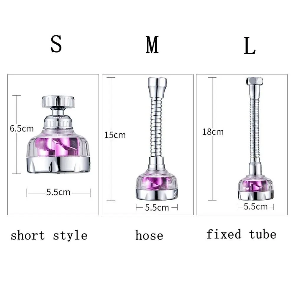 360 ° دوران صنبور Turbocharged سبلاش واقية العالمي دش رئيس قابل للتعديل تمديد أنبوب المطبخ صنبور الفوار حوض غسيل #6