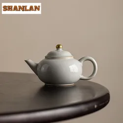 100ml Handmade Antique Glaze Teapot Household Filter Tea Pot Vintage Outline in Gold Pot Tea Maker Kettle Tea Accessories Crafts