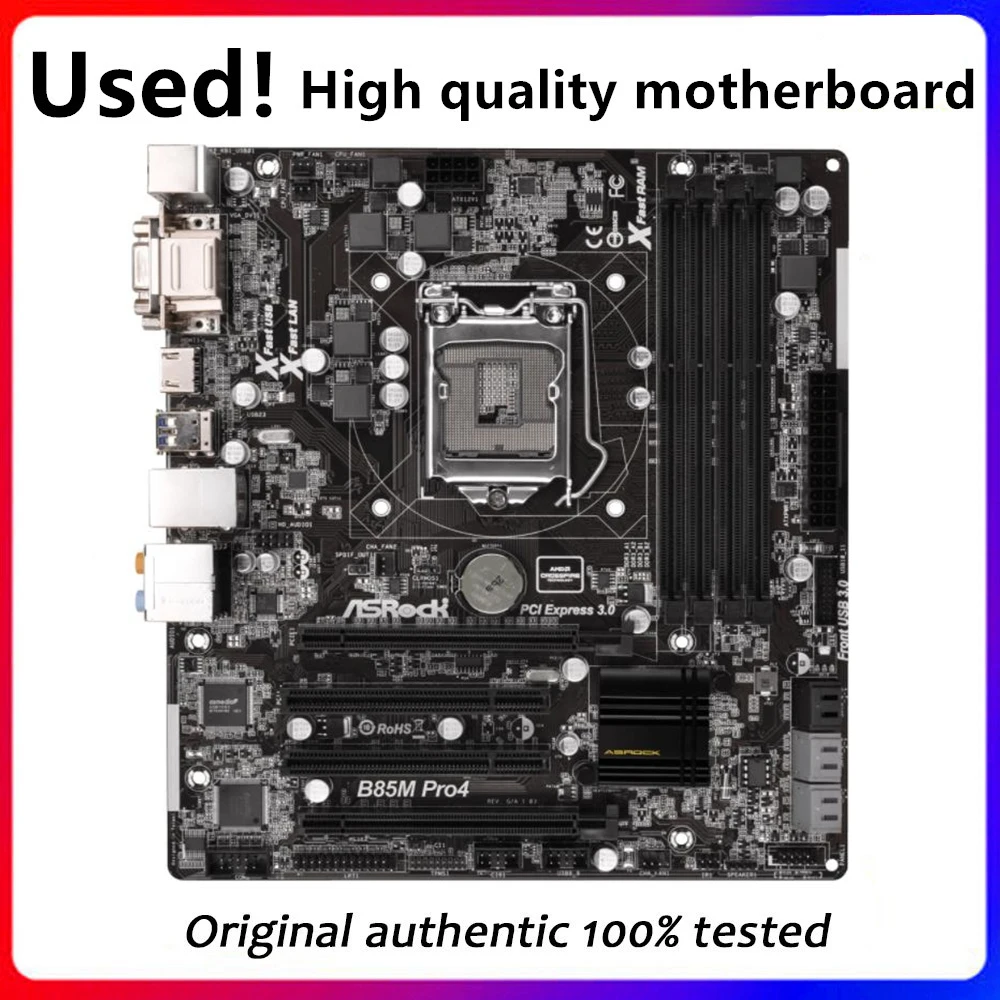 

For ASRock B85M Pro4 Desktop Motherboard B85 LGA 1150 For Core i7 i5 i3 SATA3 USB3.0 Original Used Mainboard