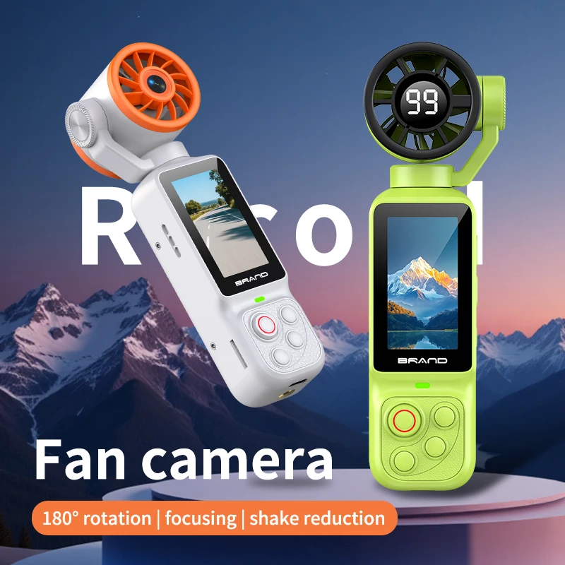 

LK-035 Portable Fan Gimbal Pocket Camera 1080P HD Vlog Video Cam 180° Flip Lens 1.97" IPS Screen Outdoor Handheld Digital Camera