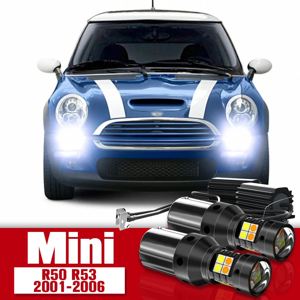 

2pcs LED Accessories Dual Mode Turn Signal+Daytime Running Light DRL For Mini Cooper R50 R53 2001-2006 2002 2003 20004 2005