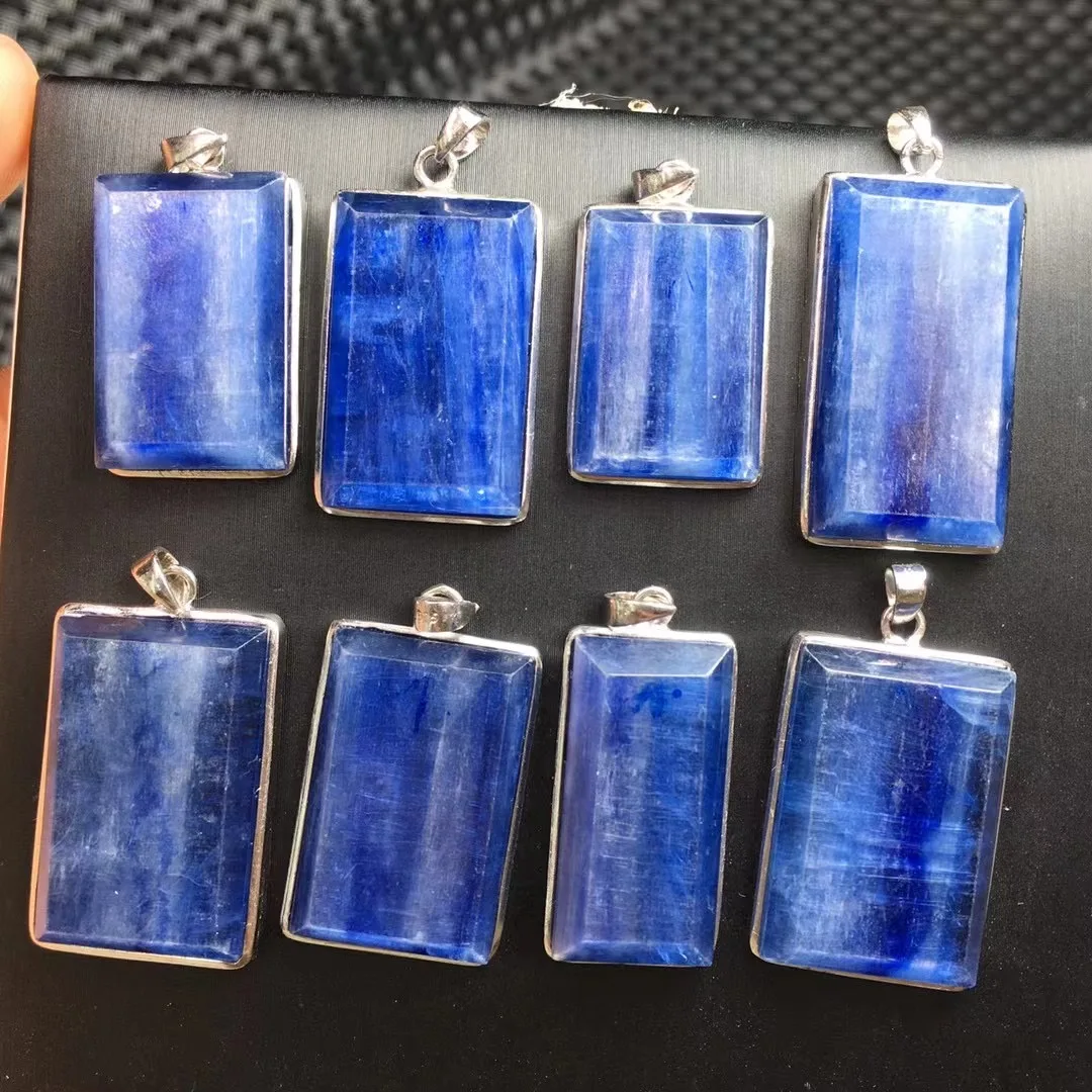 

1 Pc Fengbaowu Natural Kyanite Pendant Rectangle 925 Sterling Silver Reiki Healing Stone Fashion Jewelry Gift For Women Men