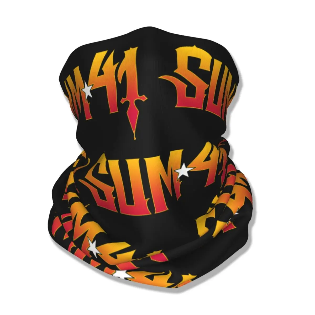 Sum 41 band Bandana SUM41พิมพ์ลายผ้าคลุมหน้าและคอ Punk balaclavas ผ้าพันคออเนกประสงค์แถบคาดศีรษะเดินป่าสำหรับผู้ชายผู้หญิงและผู้ใหญ่ล้างทำความสะอาดได้